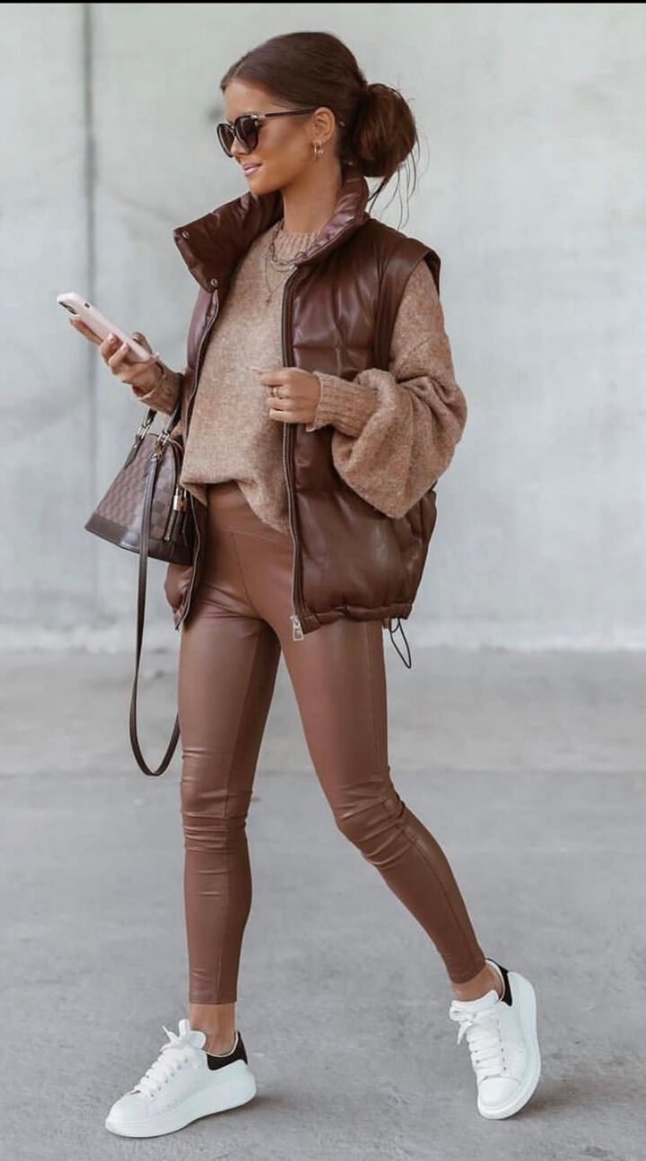 franco banetti leanna legging leather camel