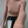 franco banetti ayten turtle neck top pink