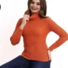 franco banetti ayten turtle neck top orange