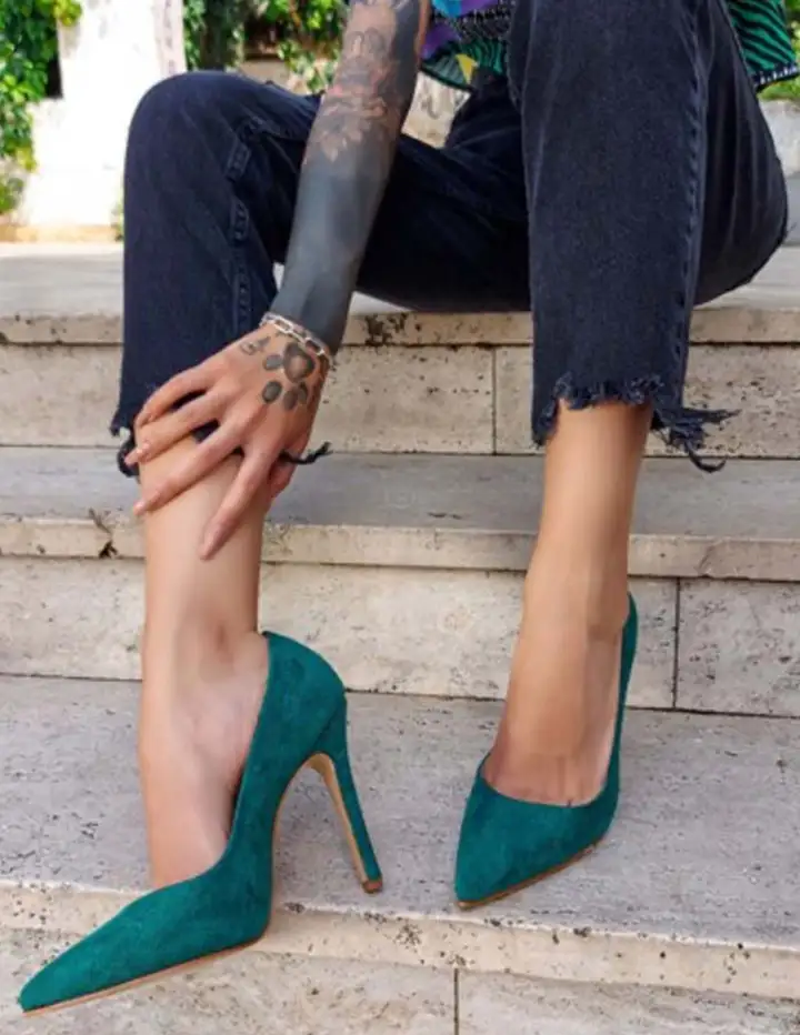 franco banetti stelleto pump green