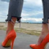 franco banetti stelleto pump orange