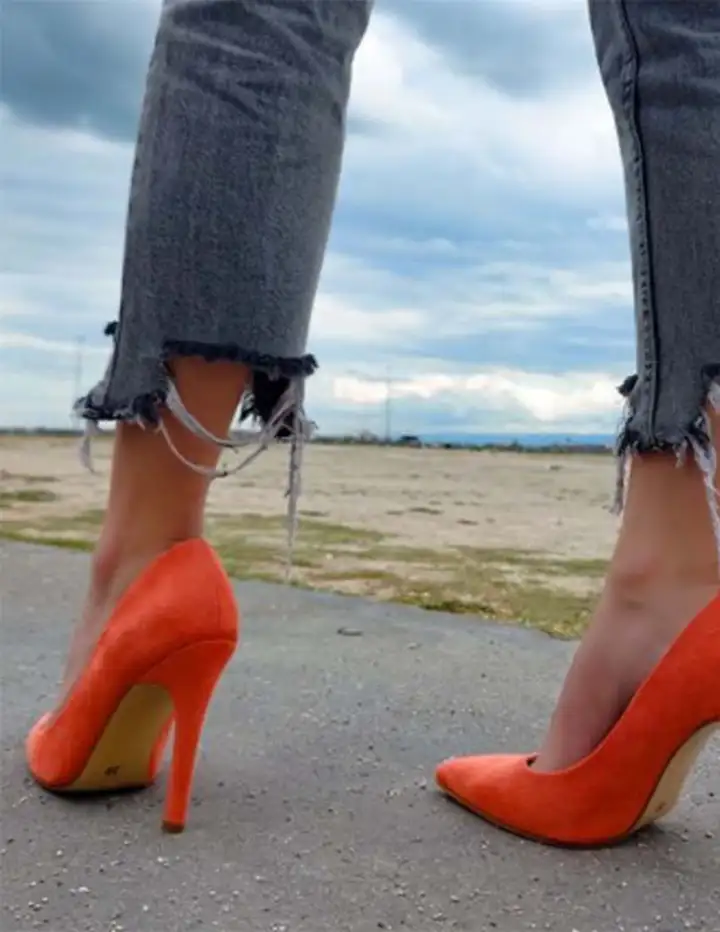 franco banetti stelleto pump orange