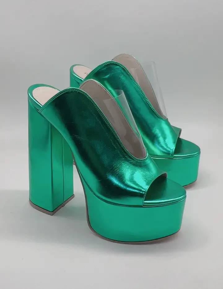 franco banetti cuty heels green