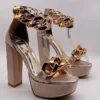 franco banetti chriselle sandal heels gold