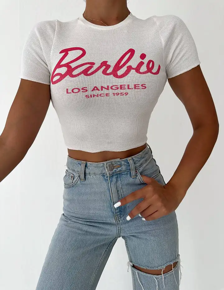 franco banetti Barbie Crop white 2