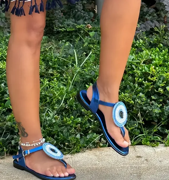 franco banetti Evita Sandal blue