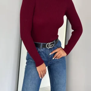 franco banetti ayten turtle neck top borgundy