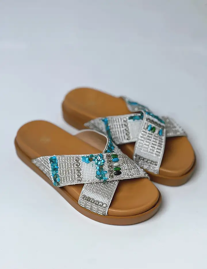 Franco Banetti Vello Slipper Silver