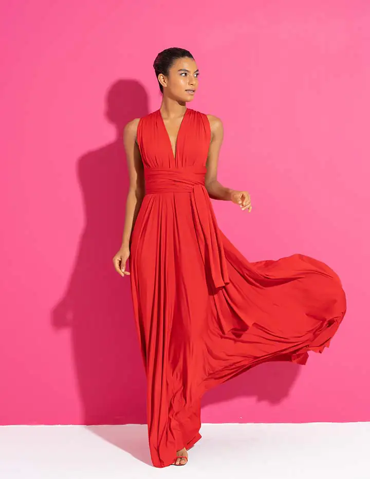 Franco Banetti V Dress Red 2