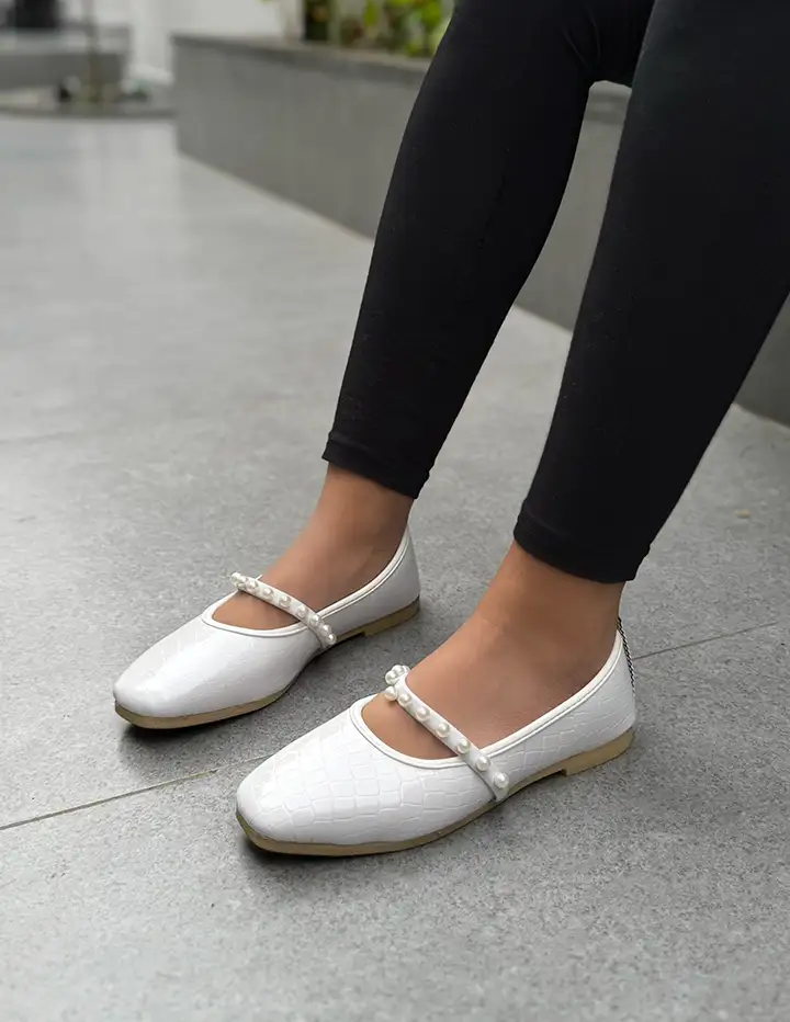 Franco Banetti Crip Ballerina White
