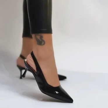 Franco Banetti Suede Pump Black Glo