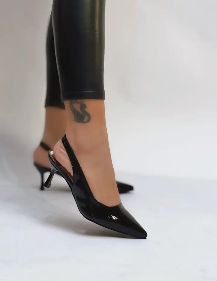 Franco Banetti Suede Pump Black Glo