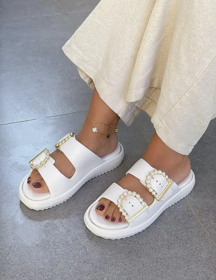 Franco Banetti Saro Slipper White