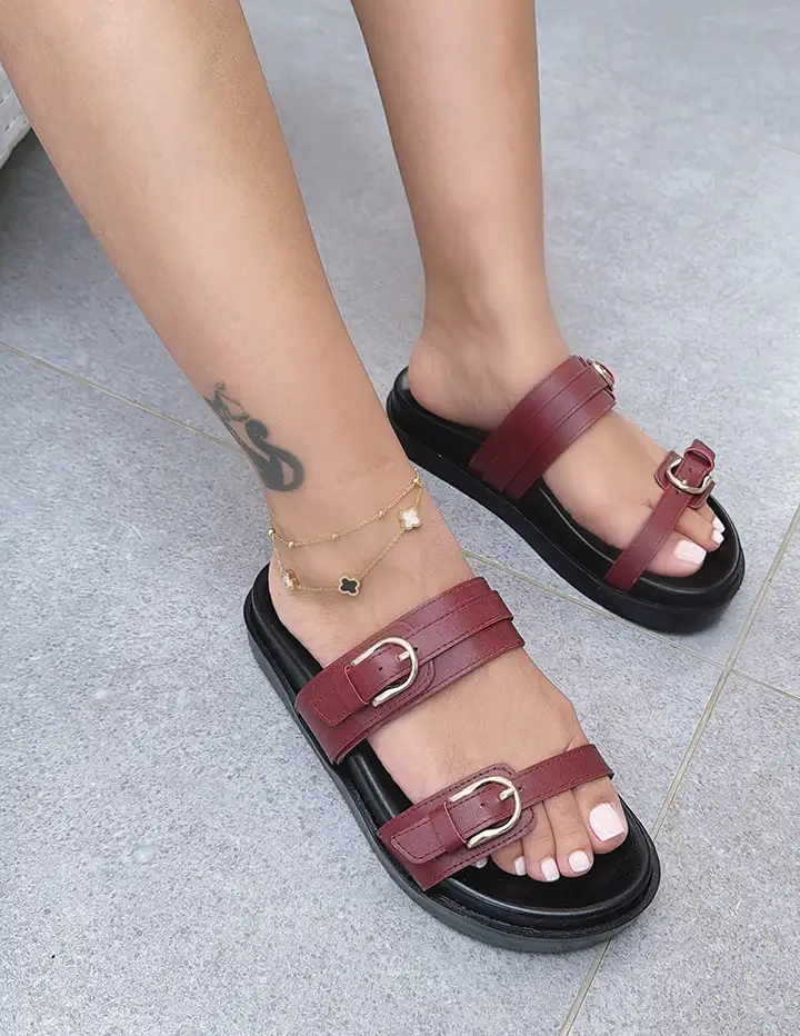 Franco Banetti Soula Slipper Maroon