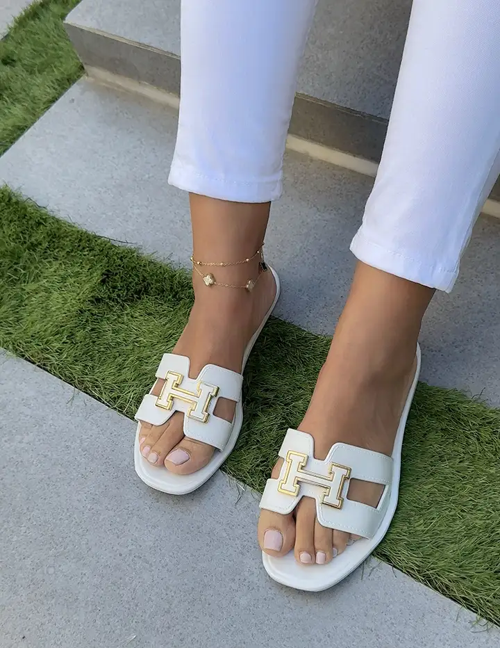 Franco Banetti Yelena Slipper White