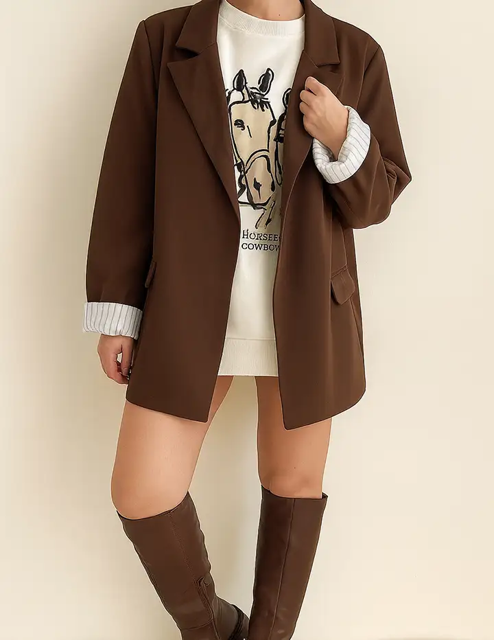 Franco Banetti Duct blazer Brown