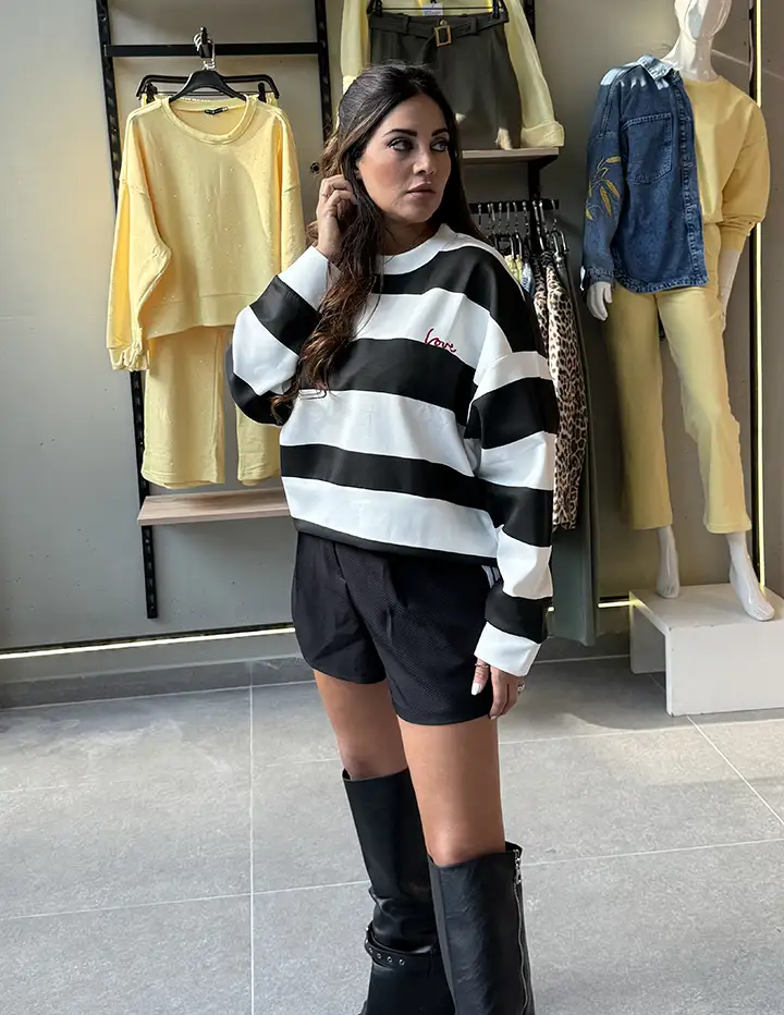 Franco Banetti Ooka top Black Wh