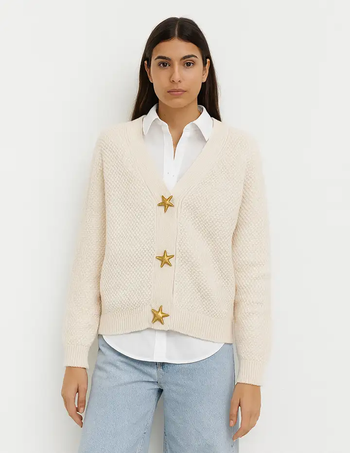 Franco Banetti Star Cardigan Beige