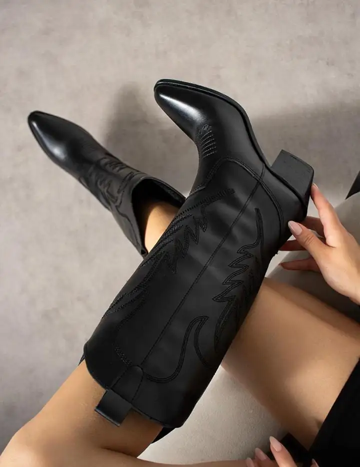 Franco Banetti Texana Boots Black