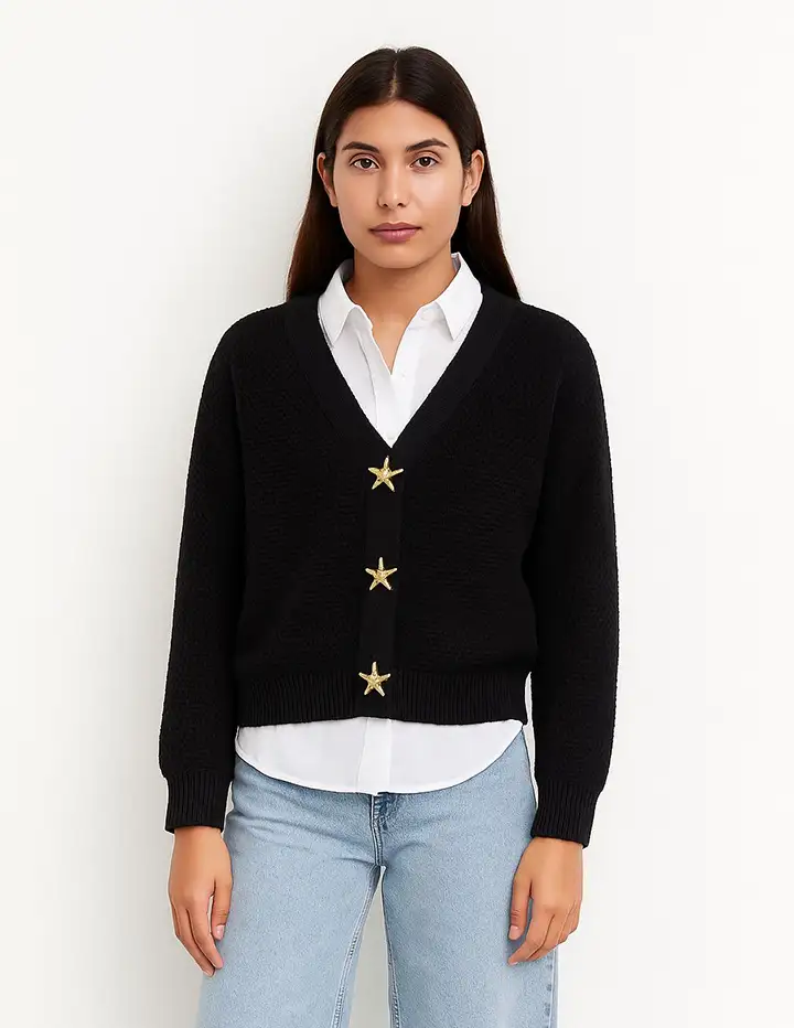 Franco Banetti star cardigan BlaCK