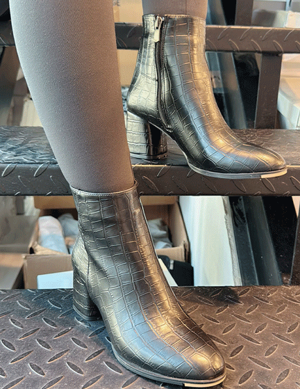 Franco Banetti Catalina Boot Black Crocco