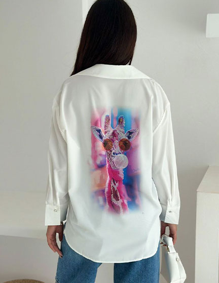 Franco Banetti Giraffe Shirt White 1