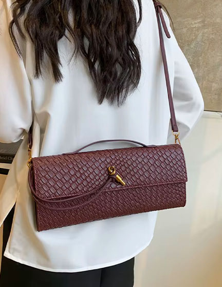 Franco Banetti Woven Bag Bordo