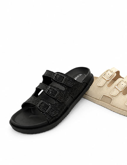 Franco Banetti Triple Slipper Black Glo